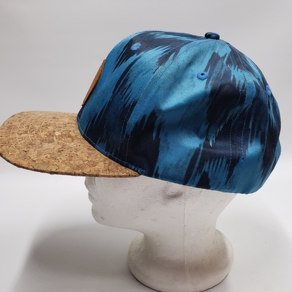 Buckin A Clothing Cap Blue Patterned Cork Brim Snap Back - Picture 5 of 10